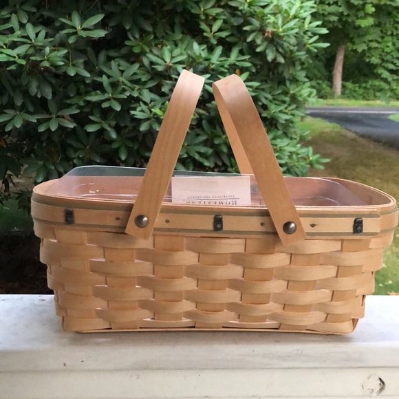 Vtg LONGABERGER Yankees Candle Dual Handle Basket RARE SET Basket Liner Charm - Picture 4 of 16